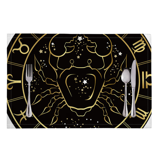 Gold And Black Cancer Sign Print Placemat