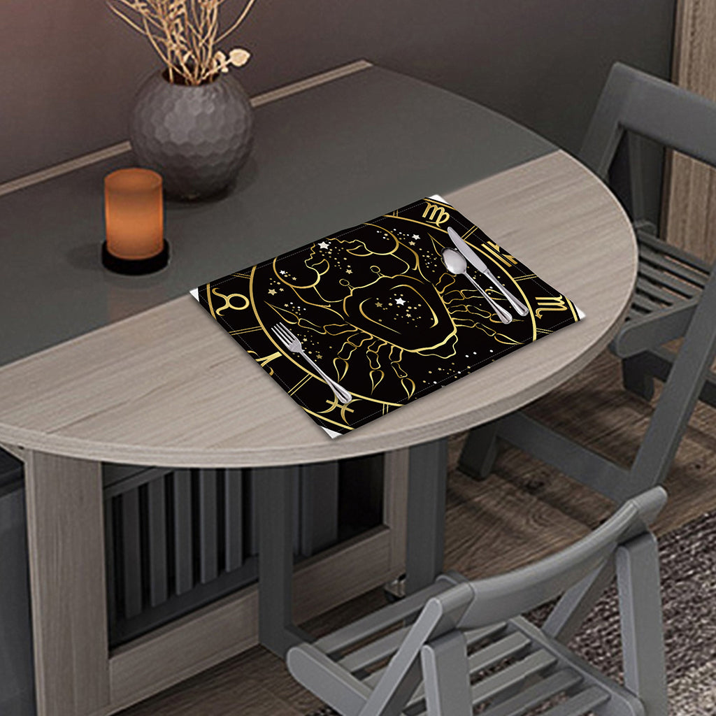 Gold And Black Cancer Sign Print Placemat