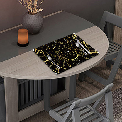 Gold And Black Cancer Sign Print Placemat