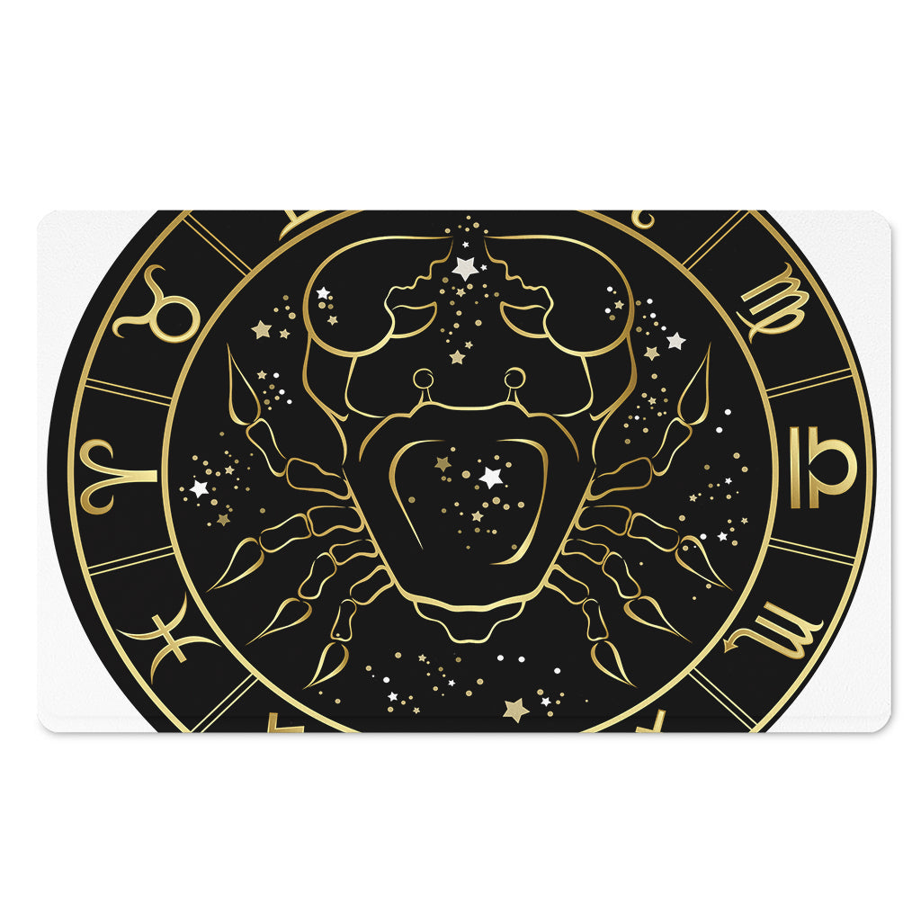 Gold And Black Cancer Sign Print Polyester Doormat