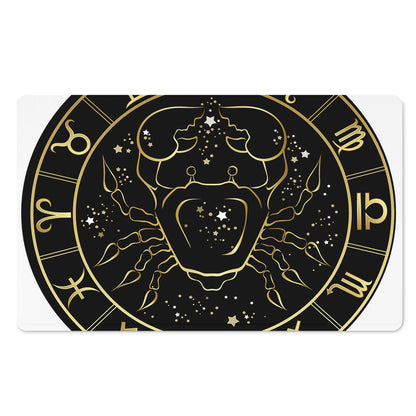 Gold And Black Cancer Sign Print Polyester Doormat