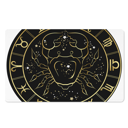 Gold And Black Cancer Sign Print Polyester Doormat