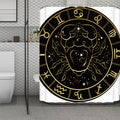 Gold And Black Cancer Sign Print Polyester Shower Curtain