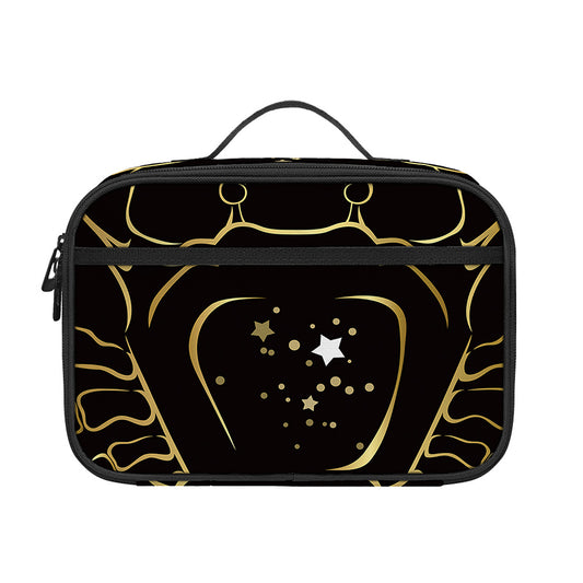 Gold And Black Cancer Sign Print Portable Lunch Bag