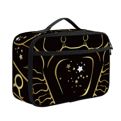 Gold And Black Cancer Sign Print Portable Lunch Bag