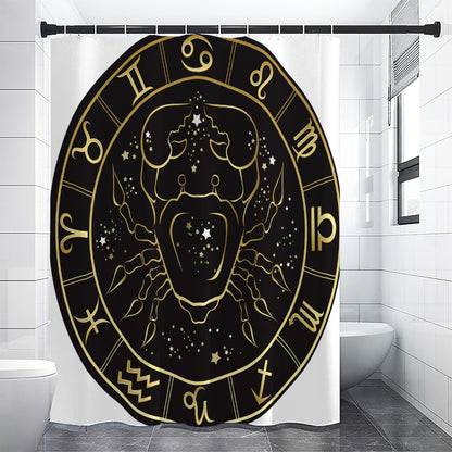 Gold And Black Cancer Sign Print Premium Shower Curtain