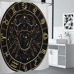 Gold And Black Cancer Sign Print Premium Shower Curtain