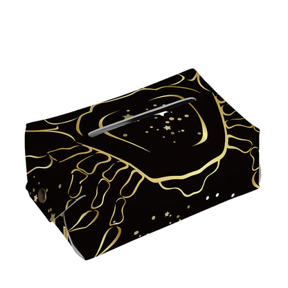 Gold And Black Cancer Sign Print Rectangle Tissue Box Cover