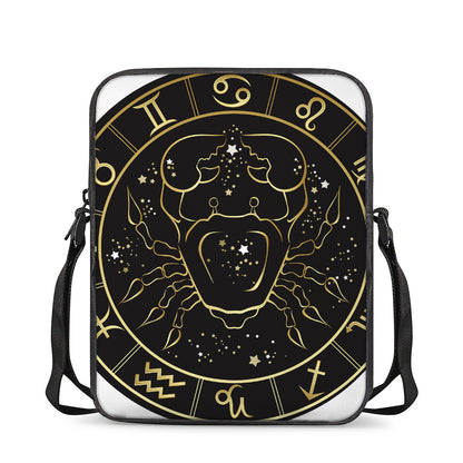 Gold And Black Cancer Sign Print Rectangular Crossbody Bag