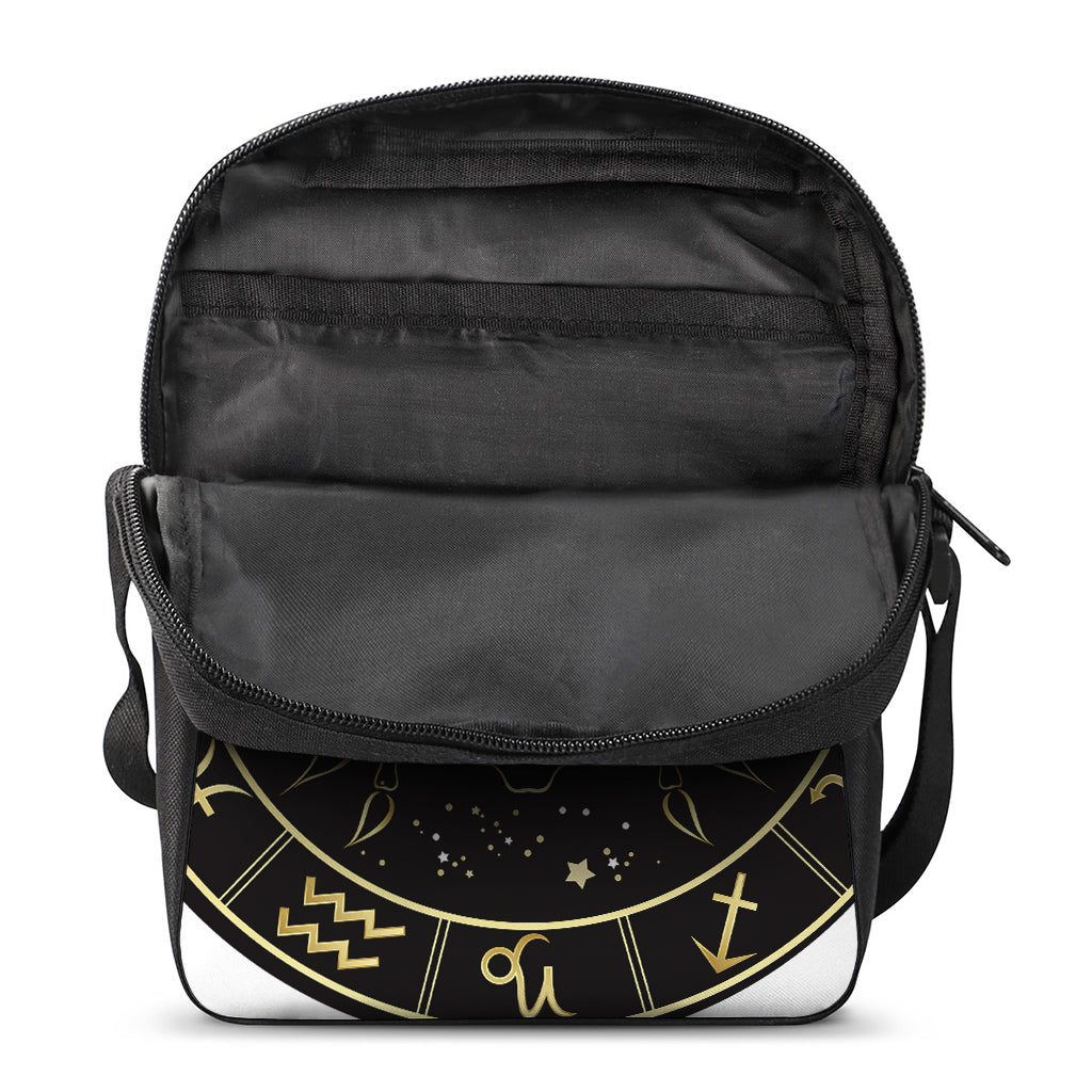 Gold And Black Cancer Sign Print Rectangular Crossbody Bag