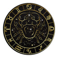Gold And Black Cancer Sign Print Round Blanket