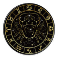 Gold And Black Cancer Sign Print Round Floor Mat