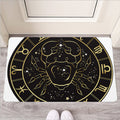 Gold And Black Cancer Sign Print Rubber Doormat