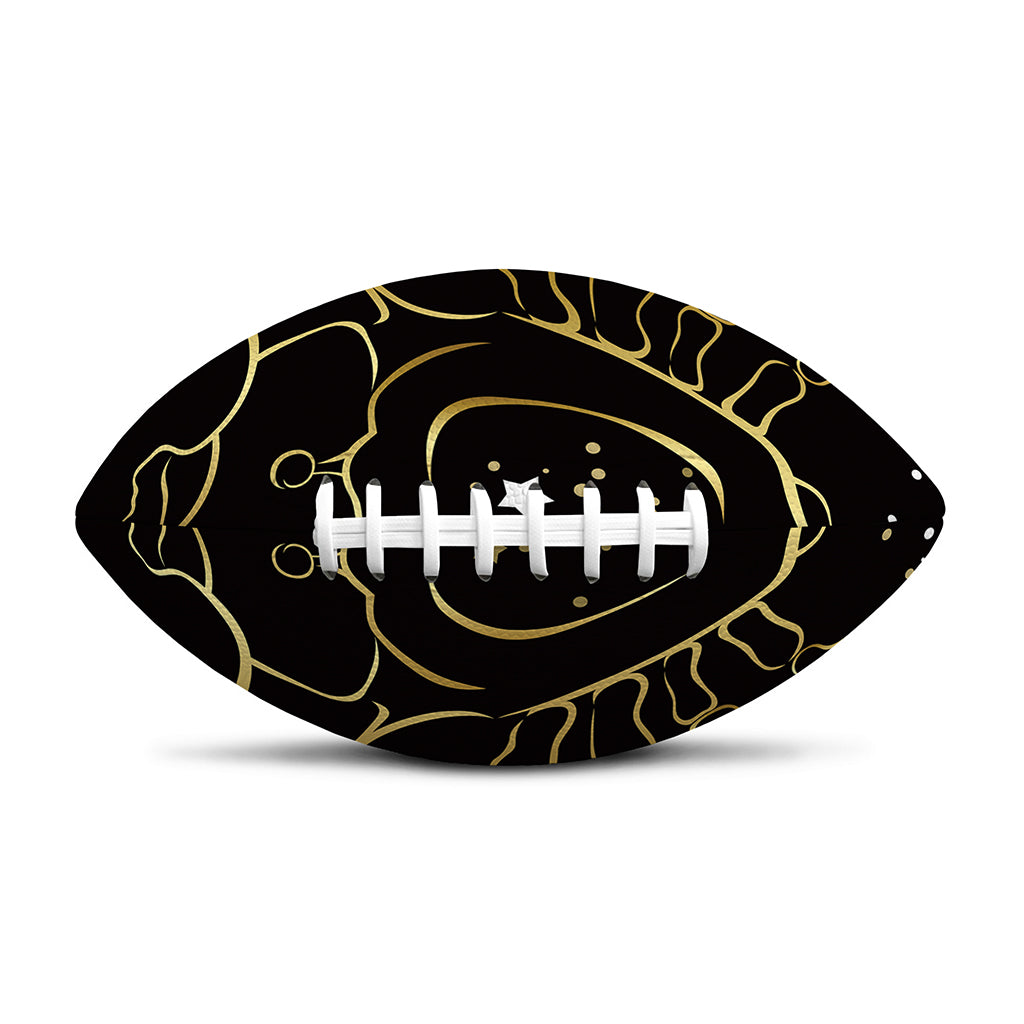 Gold And Black Cancer Sign Print Rugby Ball