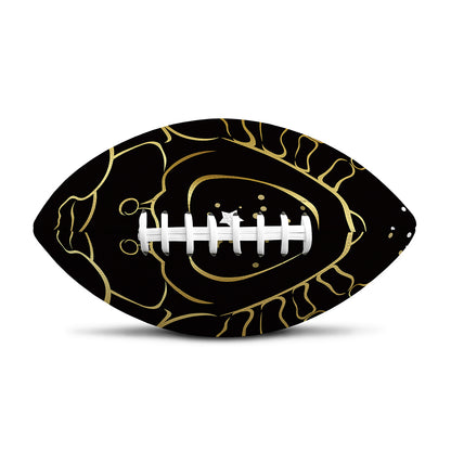 Gold And Black Cancer Sign Print Rugby Ball