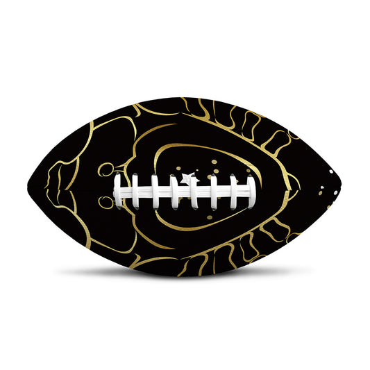 Gold And Black Cancer Sign Print Rugby Ball