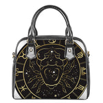 Gold And Black Cancer Sign Print Shoulder Handbag