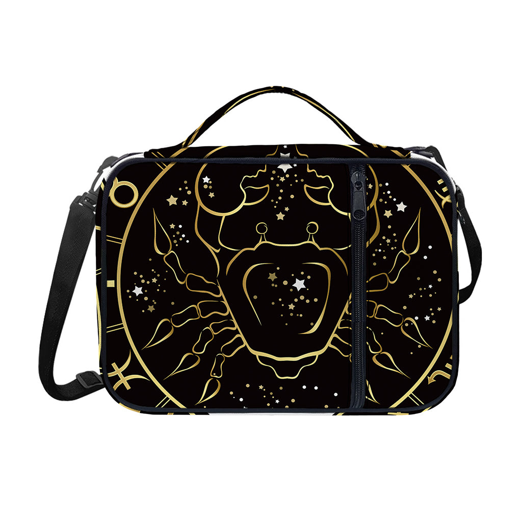 Gold And Black Cancer Sign Print Shoulder Strap Bible Bag