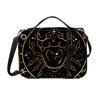 Gold And Black Cancer Sign Print Shoulder Strap Bible Bag