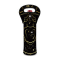 Gold And Black Cancer Sign Print Single Neoprene Wine Tote