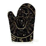 Gold And Black Cancer Sign Print Single Oven Mitt