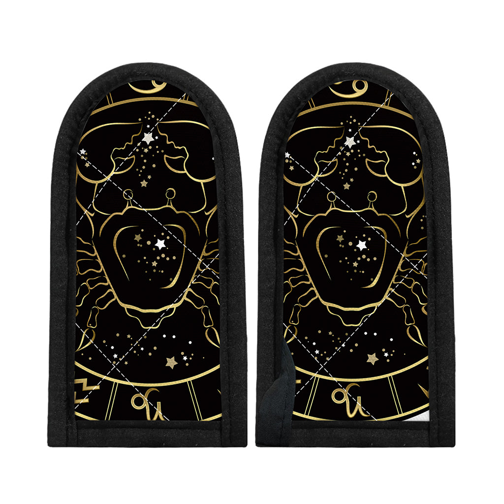 Gold And Black Cancer Sign Print Skillet Handle Cover