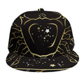 Gold And Black Cancer Sign Print Snapback Cap