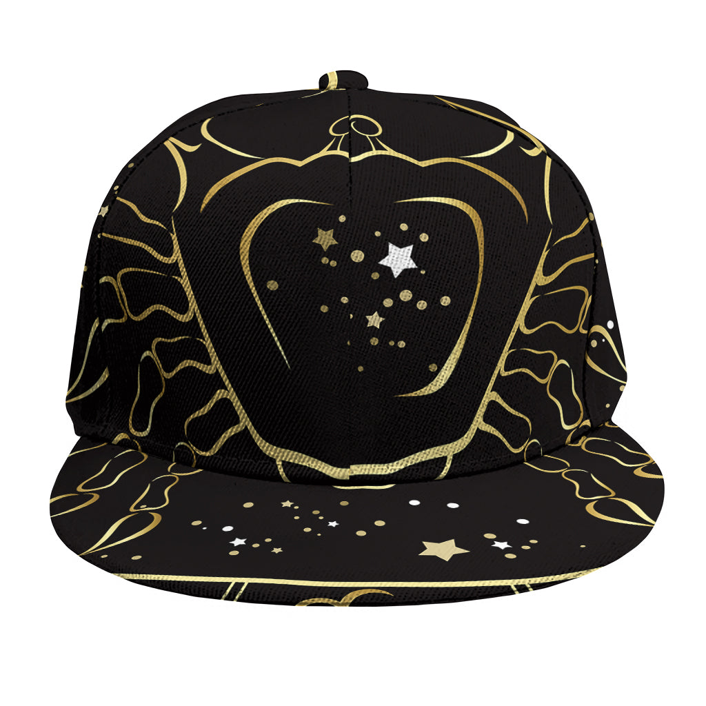 Gold And Black Cancer Sign Print Snapback Cap