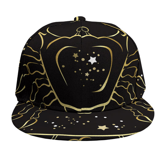 Gold And Black Cancer Sign Print Snapback Cap