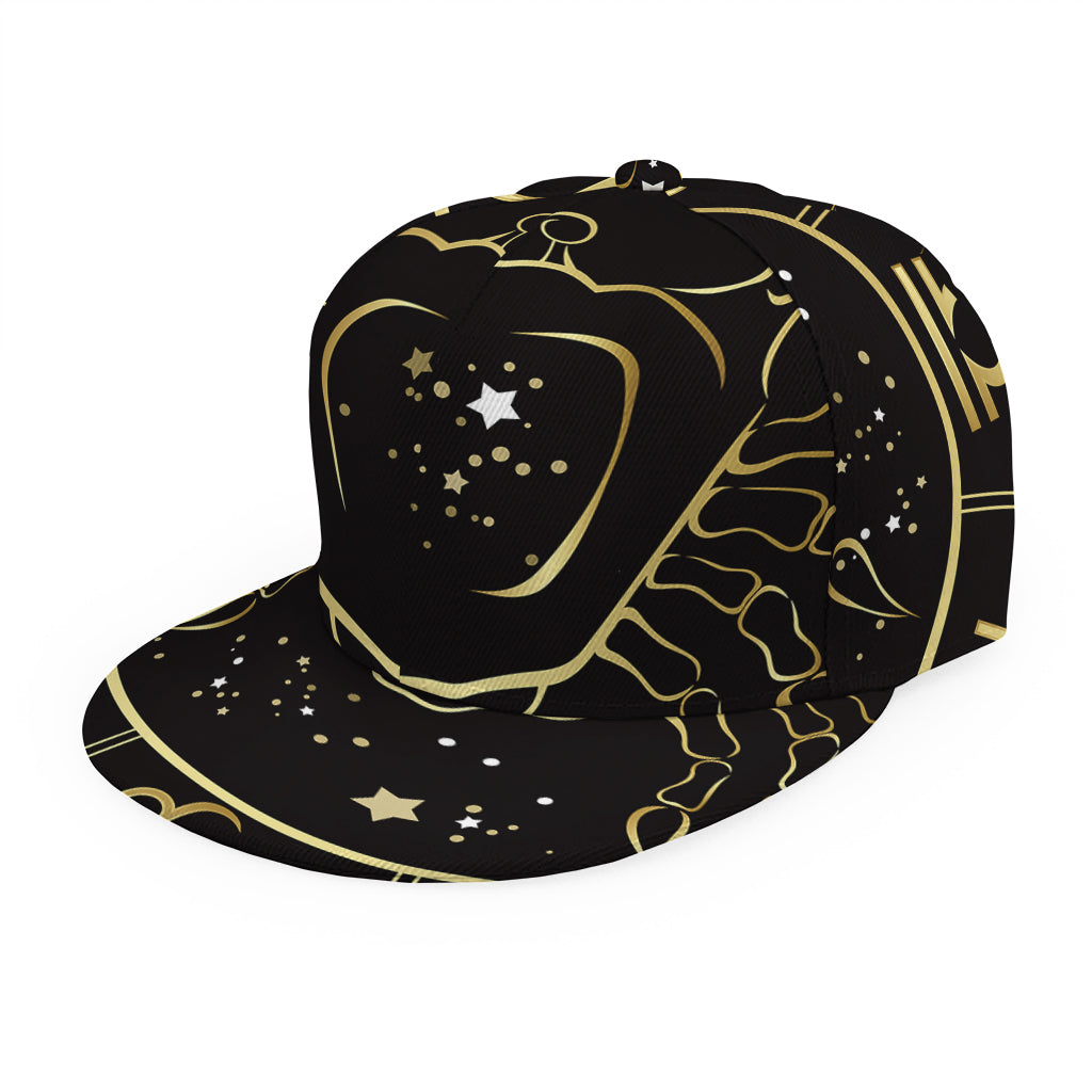 Gold And Black Cancer Sign Print Snapback Cap