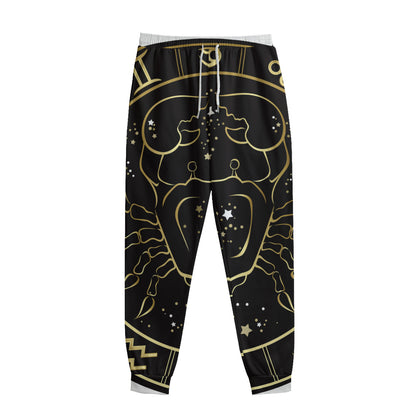 Gold And Black Cancer Sign Print Sweatpants