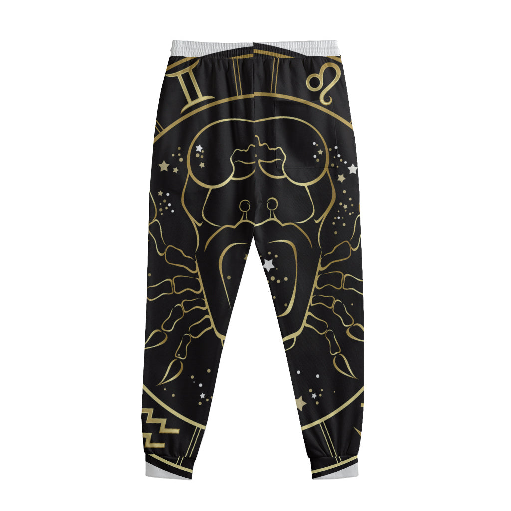 Gold And Black Cancer Sign Print Sweatpants