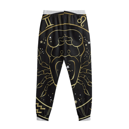 Gold And Black Cancer Sign Print Sweatpants