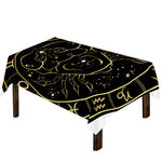 Gold And Black Cancer Sign Print Tablecloth