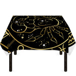 Gold And Black Cancer Sign Print Tablecloth