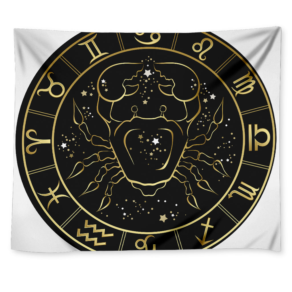 Gold And Black Cancer Sign Print Tapestry