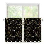 Gold And Black Cancer Sign Print Tier Curtains