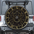 Gold And Black Cancer Sign Print Tire Cover With Camera Hole