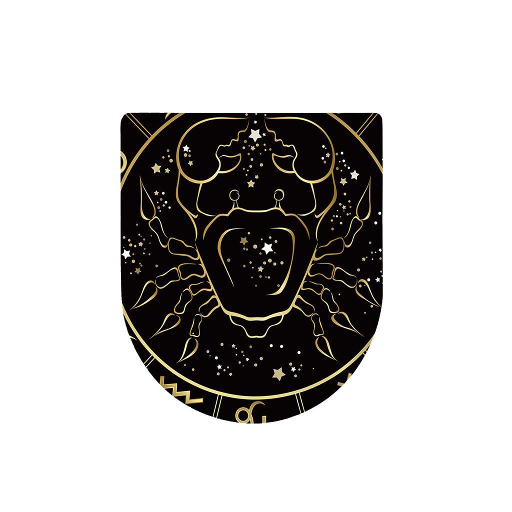 Gold And Black Cancer Sign Print Toilet Lid Cover