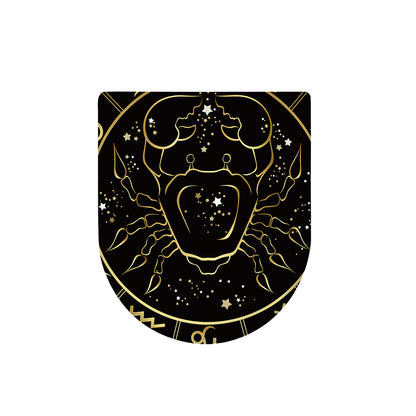 Gold And Black Cancer Sign Print Toilet Lid Cover