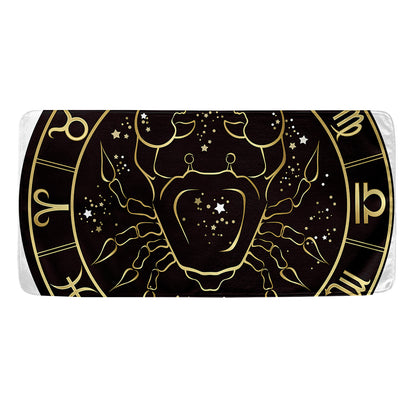 Gold And Black Cancer Sign Print Towel