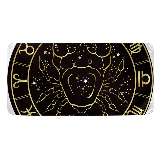 Gold And Black Cancer Sign Print Towel