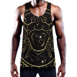 Gold And Black Cancer Sign Print Training Tank Top