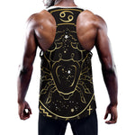 Gold And Black Cancer Sign Print Training Tank Top