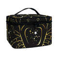 Gold And Black Cancer Sign Print Travel Makeup Bag
