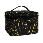 Gold And Black Cancer Sign Print Travel Makeup Bag
