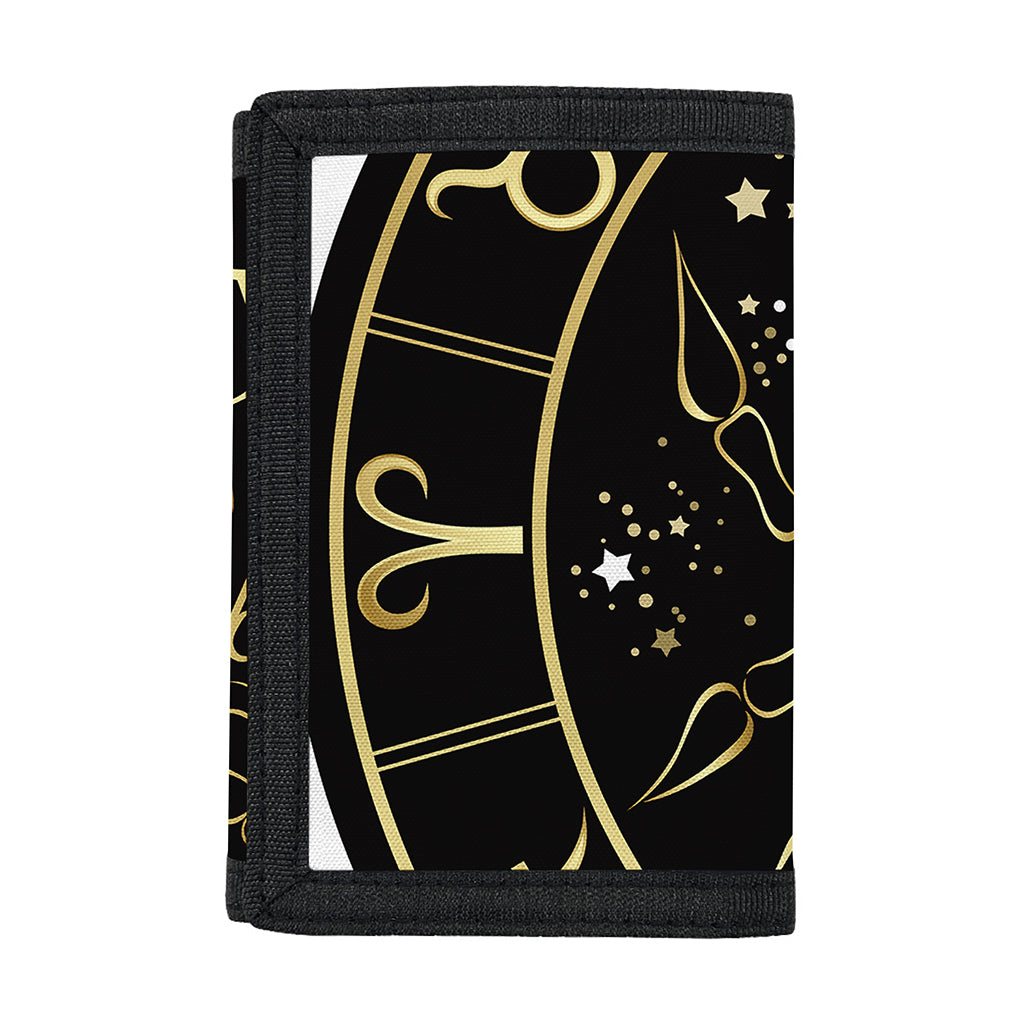 Gold And Black Cancer Sign Print Trifold Wallet