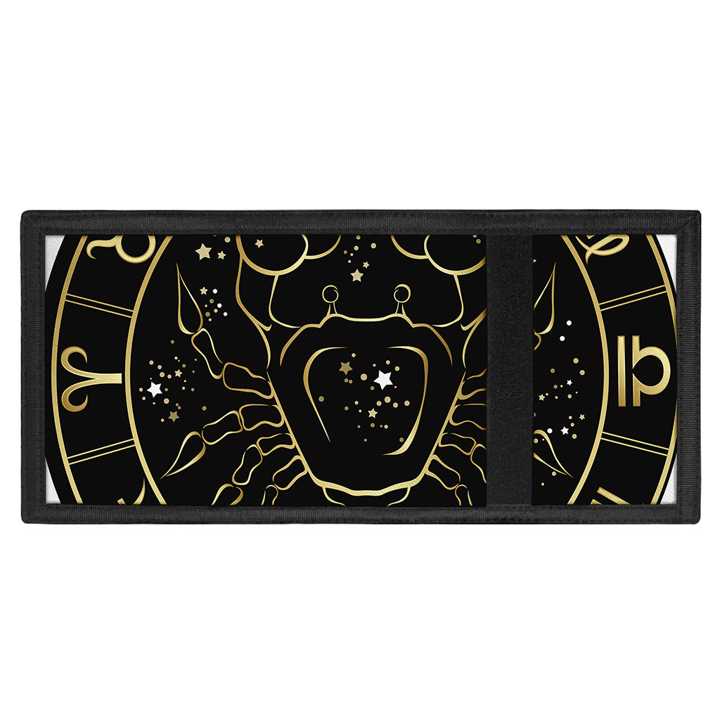 Gold And Black Cancer Sign Print Trifold Wallet