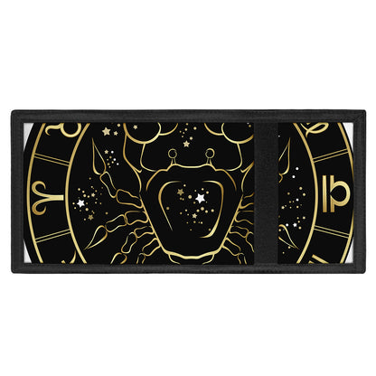 Gold And Black Cancer Sign Print Trifold Wallet