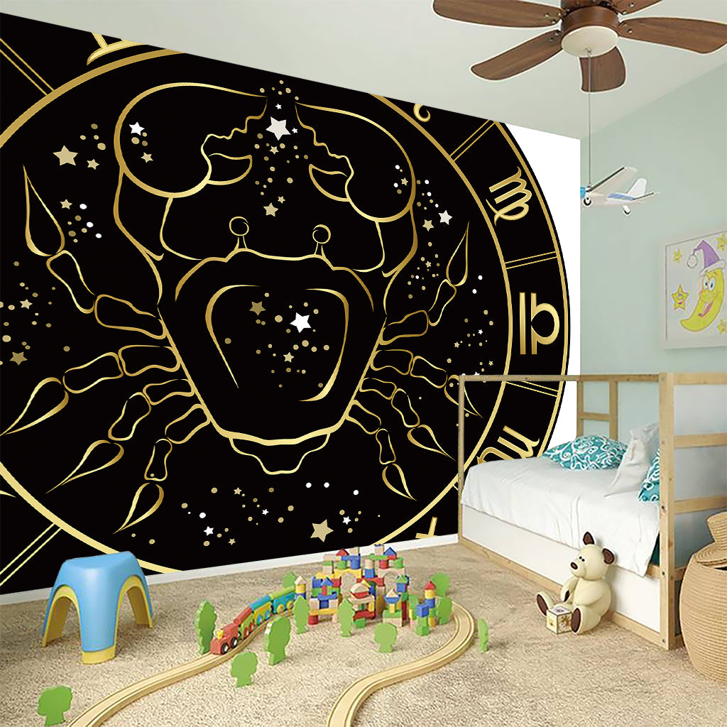 Gold And Black Cancer Sign Print Wall Sticker